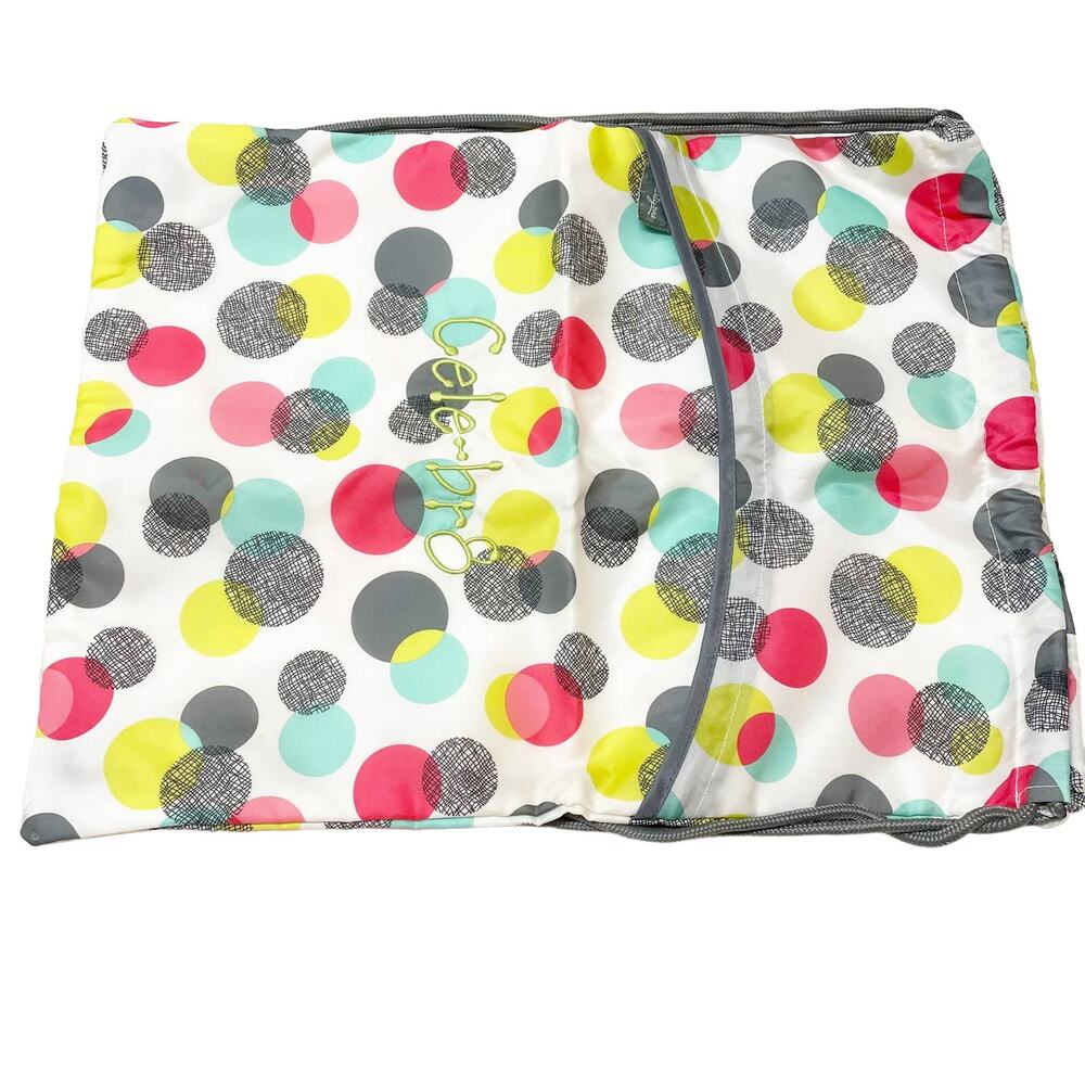 Thirty One Drawstring Backpack in Punch Bowl Print with Cele-br8 embroidered
